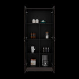 Alacena Dante Nogal y Wengue 76.5x181.2cm sin Cajones y con Dos Puertas - ALACENAS Y MUEBLES MICROONDAS | Bylmo