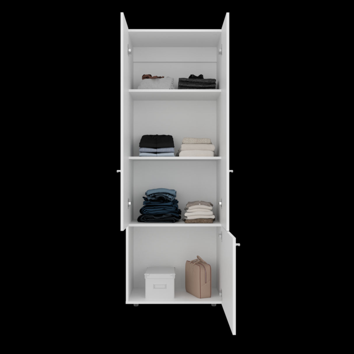 Closet Tuhogar Blanco 60x170cm sin Cajones y con Tres Puertas - CLOSETS | Bylmo