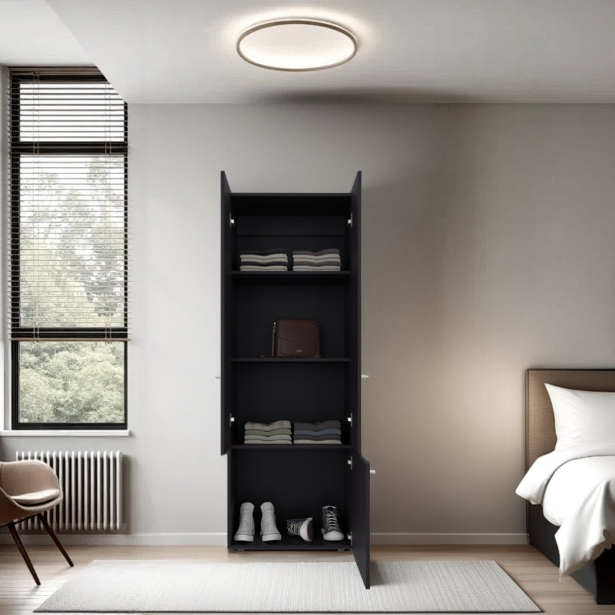 Closet Tuhogar Wengue 60x170cm sin Cajones y con Tres Puertas - CLOSETS | Bylmo