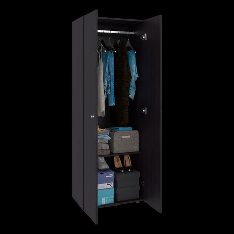 Closet Tuhogar Wengue 60x170cm sin Cajones con Dos Puertas y con Colgadero de Ropa - CLOSETS | Bylmo
