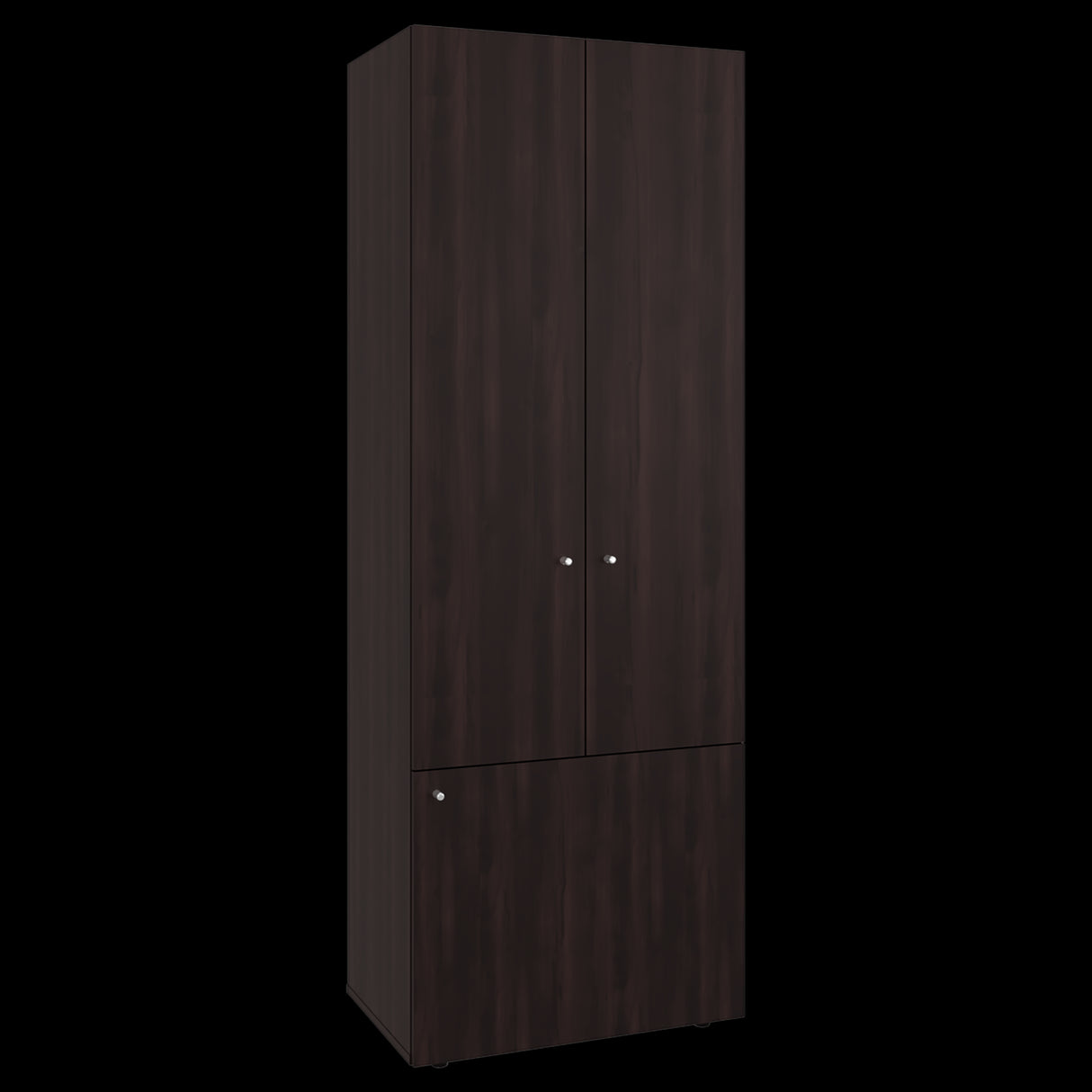 Closet Tuhogar Nogal y Wengue 60x170cm sin Cajones y con Tres Puertas - CLOSETS | Bylmo