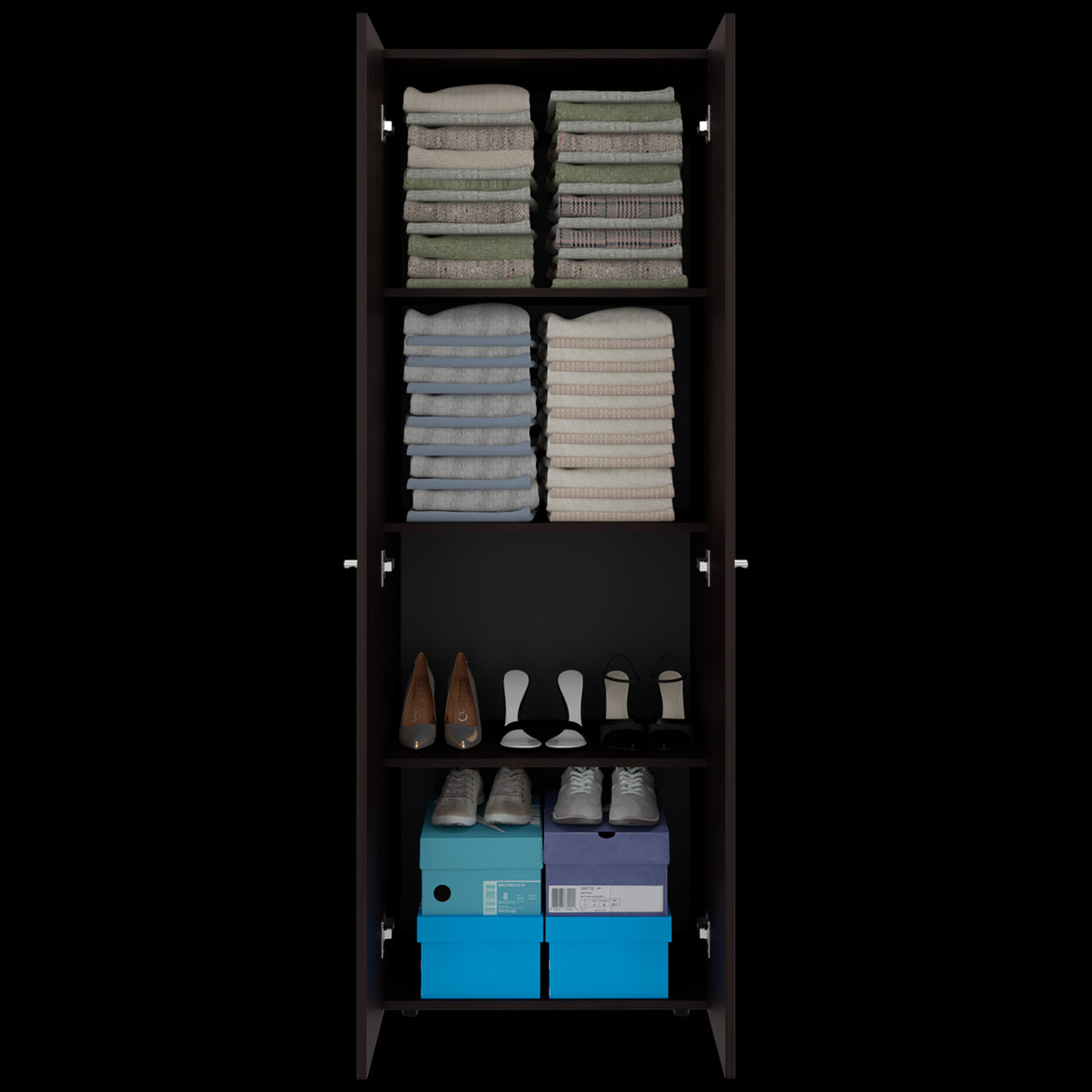 Closet Tuhogar Nogal y Wengue 60x170cm sin Cajones y con Dos Puertas - CLOSETS | Bylmo