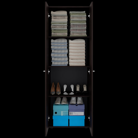 Closet Tuhogar Nogal y Wengue 60x170cm sin Cajones y con Dos Puertas - CLOSETS | Bylmo