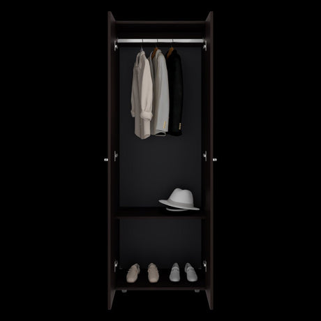 Closet Tuhogar Nogal y Wengue 60x170cm sin Cajones con Dos Puertas y con Colgadero de Ropa - CLOSETS | Bylmo