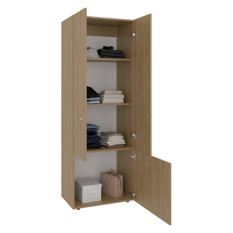 Closet Tuhogar Fresno Europeo y Blanco 60x170cm sin Cajones y con Tres Puertas - CLOSETS | Bylmo
