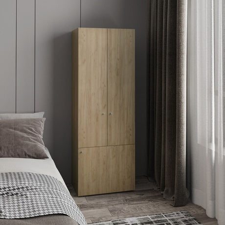 Closet Tuhogar Fresno Europeo y Blanco 60x170cm sin Cajones y con Tres Puertas - CLOSETS | Bylmo
