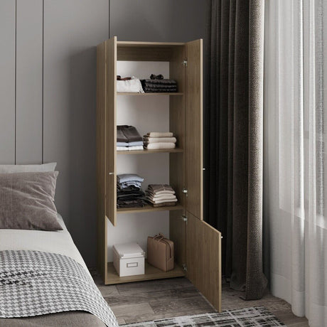 Closet Tuhogar Fresno Europeo y Blanco 60x170cm sin Cajones y con Tres Puertas - CLOSETS | Bylmo