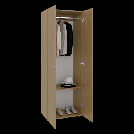 Closet Tuhogar Fresno Europeo y Blanco 60x170cm sin Cajones con Dos Puertas y con Colgadero de Ropa - CLOSETS | Bylmo