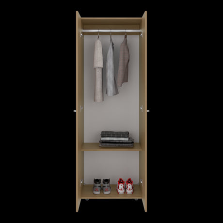 Closet Tuhogar Fresno Europeo y Blanco 60x170cm sin Cajones con Dos Puertas y con Colgadero de Ropa - CLOSETS | Bylmo