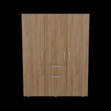 Closet Belen Fresno Europeo y Wengue 140x178cm con Un Cajón con Cuatro Puertas y con Colgadero de Ropa - CLOSETS | Bylmo