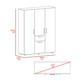 Closet Belen Fresno Europeo y Wengue 140x178cm con Un Cajón con Cuatro Puertas y con Colgadero de Ropa - CLOSETS | Bylmo