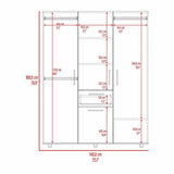 Closet Belen Fresno Europeo y Wengue 140x178cm con Un Cajón con Cuatro Puertas y con Colgadero de Ropa - CLOSETS | Bylmo