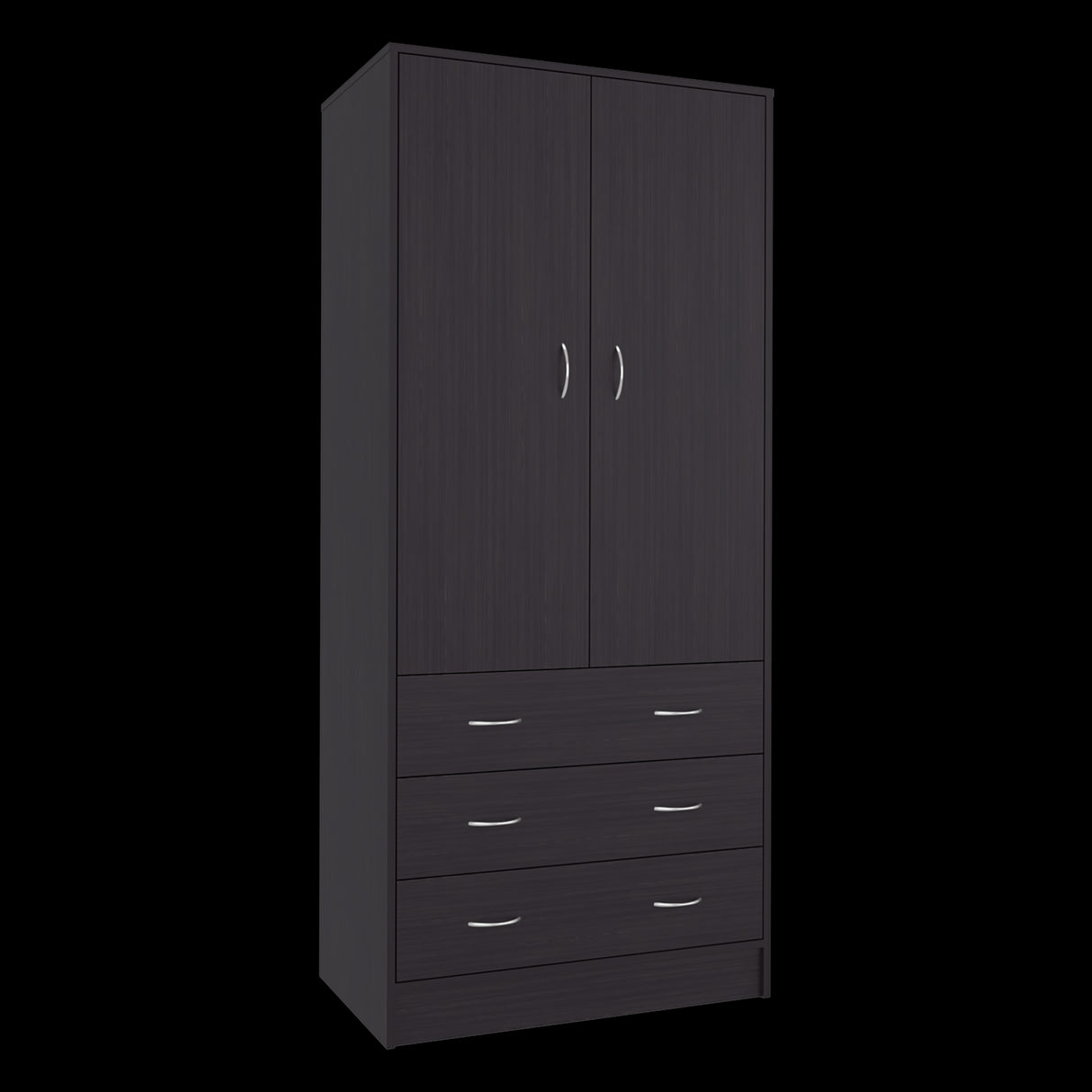 Closet Taly Wengue 78.7x179.5cm con Tres Cajones con Dos Puertas y con Colgadero de Ropa - CLOSETS | Bylmo
