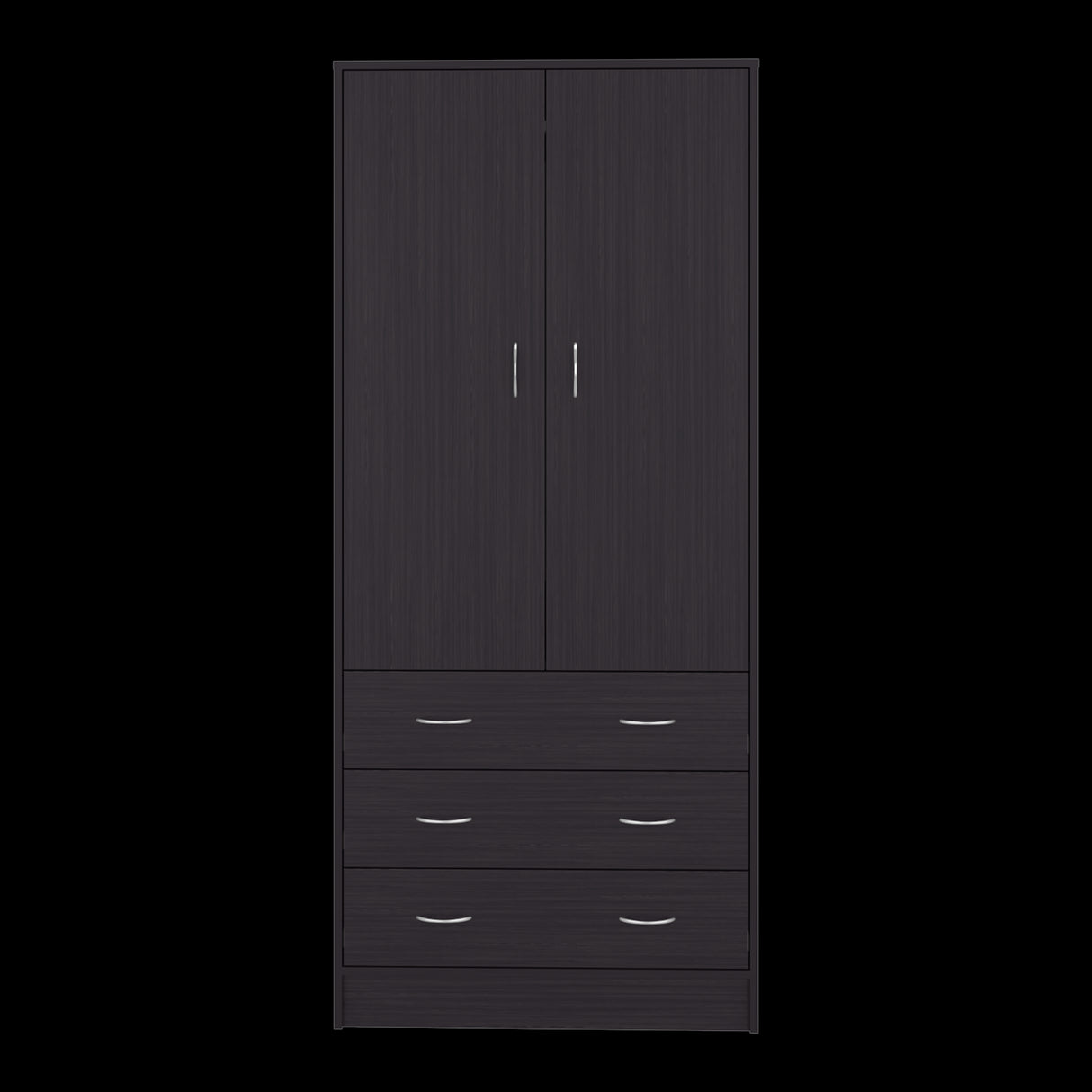 Closet Taly Wengue 78.7x179.5cm con Tres Cajones con Dos Puertas y con Colgadero de Ropa - CLOSETS | Bylmo
