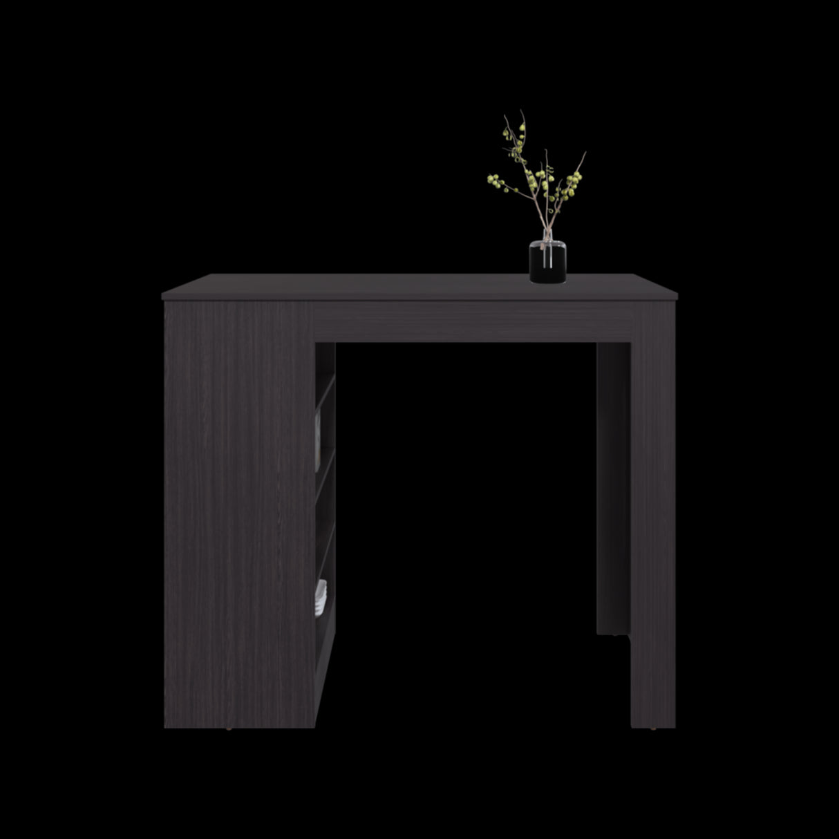Barra de Cocina Greer Wengue 119.8x102cm con Cinco Compartimientos - BARRAS Y MUEBLES AUXILIARES | Bylmo