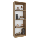 Estantería Home Fresno Europeo y Blanco 62.8x180.6cm Rectangular con Cuatro Compartimientos - BIBLIOTECAS Y ESTANTERIAS | Bylmo