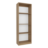 Estantería Home Fresno Europeo y Blanco 62.8x180.6cm Rectangular con Cuatro Compartimientos - BIBLIOTECAS Y ESTANTERIAS | Bylmo