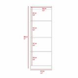 Estantería Home Fresno Europeo y Blanco 62.8x180.6cm Rectangular con Cuatro Compartimientos - BIBLIOTECAS Y ESTANTERIAS | Bylmo