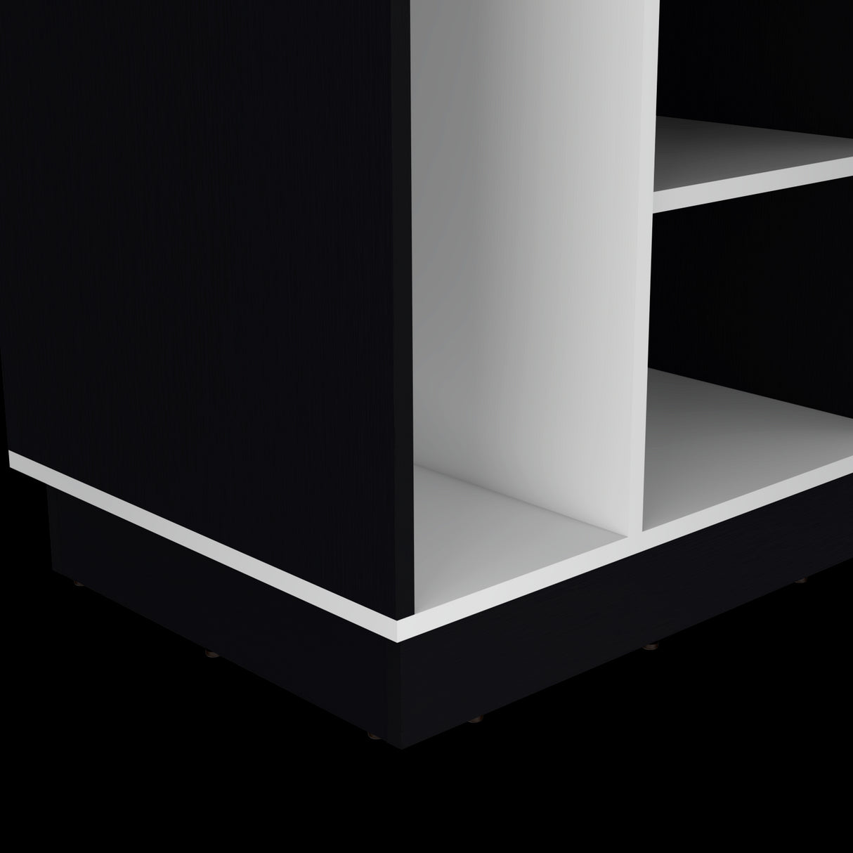 Escritorio en L Rookie Blanco y Wengue 151.5x76.5cm con Organizador de Libros - ESCRITORIOS | Bylmo