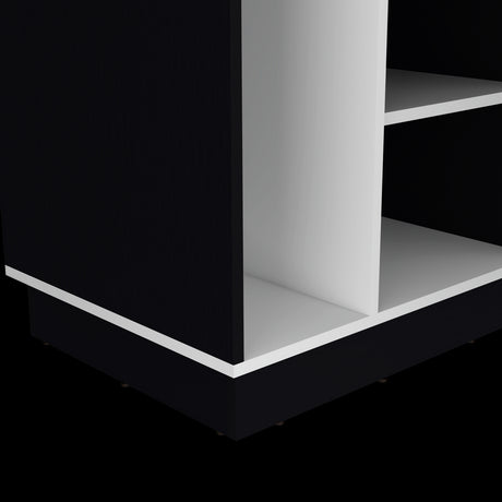 Escritorio en L Rookie Blanco y Wengue 151.5x76.5cm con Organizador de Libros - ESCRITORIOS | Bylmo