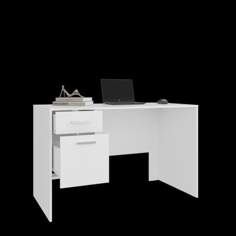 Escritorio Millier Blanco 120x75cm con Dos Cajones y con Organizador de Libros - ESCRITORIOS | Bylmo