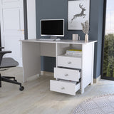 Escritorio Bianco Blanco 120x75cm con Tres Cajones y con Organizador de Libros - ESCRITORIOS | Bylmo