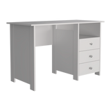 Escritorio Bianco Blanco 120x75cm con Tres Cajones y con Organizador de Libros - ESCRITORIOS | Bylmo