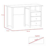 Escritorio Bianco Blanco 120x75cm con Tres Cajones y con Organizador de Libros - ESCRITORIOS | Bylmo