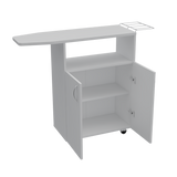 Mesa de Planchar Urano Blanco 90x86.1cm con Ruedas y con Dos Puertas - MUEBLES DE ASEO Y ROPAS | Bylmo