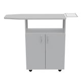 Mesa de Planchar Urano Blanco 90x86.1cm con Ruedas y con Dos Puertas - MUEBLES DE ASEO Y ROPAS | Bylmo