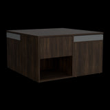 Mesa de Centro Lucien Nogal 80x45cm con Dos Asientos y con Compartimiento - MESAS DE CENTRO | Bylmo
