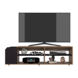 Rack de TV Solene Fresno Europeo y Wengue 150x42cm para TV Hasta 60" Pulgadas con Seis Compartimientos - MUEBLES DE TV | Bylmo