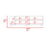 Rack de TV Solene Fresno Europeo y Wengue 150x42cm para TV Hasta 60" Pulgadas con Seis Compartimientos - MUEBLES DE TV | Bylmo