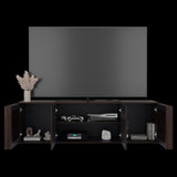 Rack de TV Brown Nogal y Wengue 180x54.5cm para TV Hasta 70" Pulgadas con Cuatro Compartimientos - MUEBLES DE TV | Bylmo