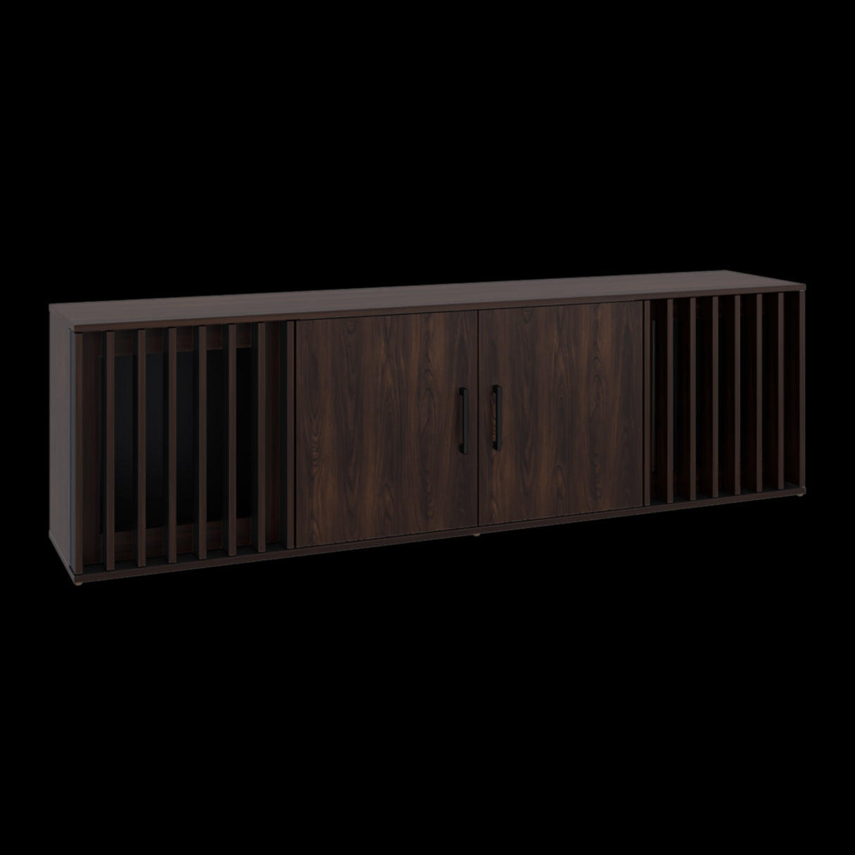Rack de TV Brown Nogal y Wengue 180x54.5cm para TV Hasta 70" Pulgadas con Cuatro Compartimientos - MUEBLES DE TV | Bylmo