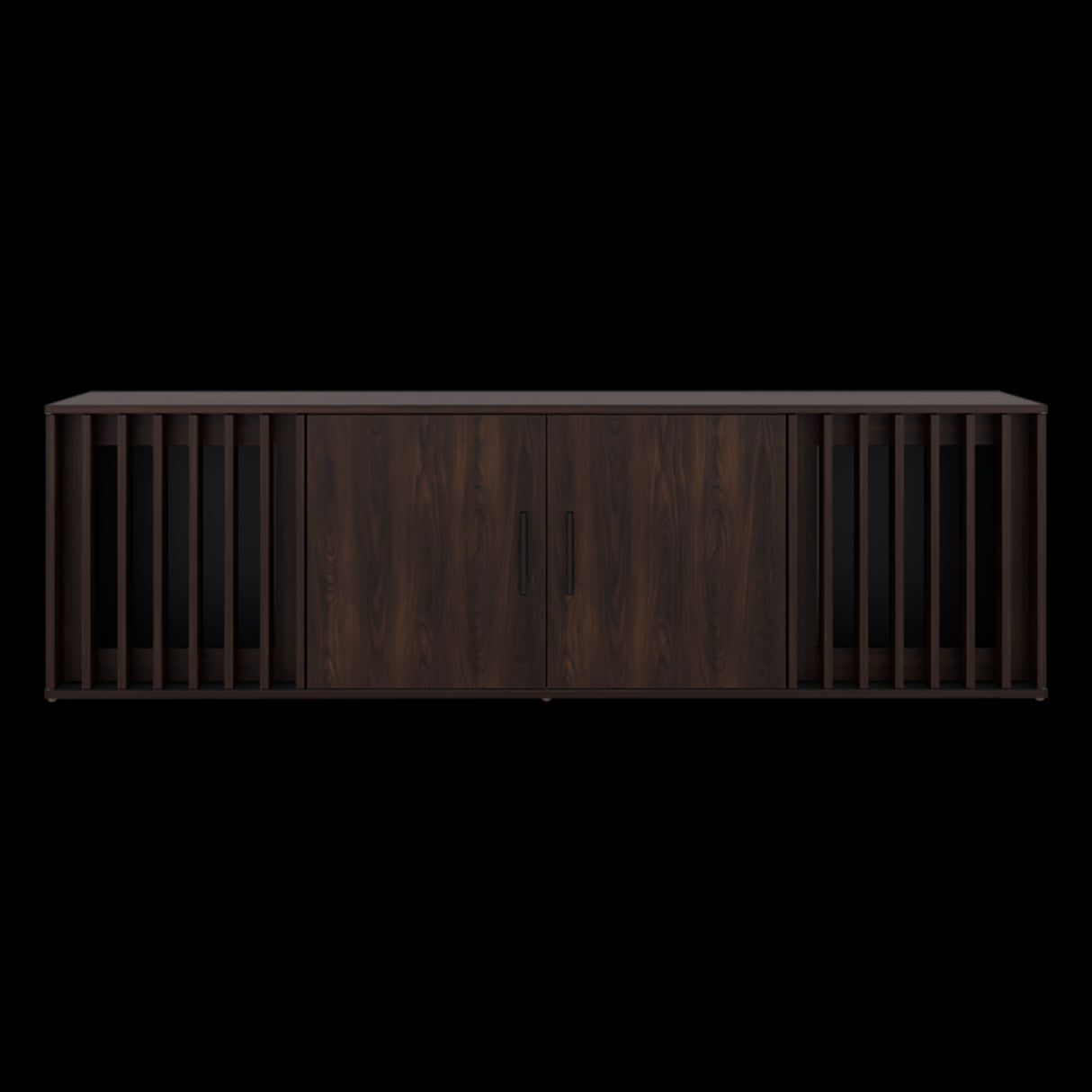 Rack de TV Brown Nogal y Wengue 180x54.5cm para TV Hasta 70" Pulgadas con Cuatro Compartimientos - MUEBLES DE TV | Bylmo