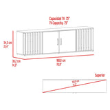 Rack de TV Brown Nogal y Wengue 180x54.5cm para TV Hasta 70" Pulgadas con Cuatro Compartimientos - MUEBLES DE TV | Bylmo