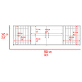 Rack de TV Brown Nogal y Wengue 180x54.5cm para TV Hasta 70" Pulgadas con Cuatro Compartimientos - MUEBLES DE TV | Bylmo