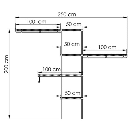 Closet Basic Blanco 250x200cm con Seis Compartimientos y con Colgadero de Ropa - CLOSETS | Bylmo