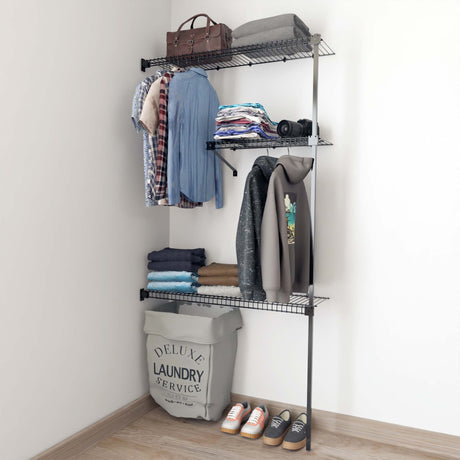 Closet Eco Negro 160x200cm con Tres Compartimientos - CLOSETS | Bylmo