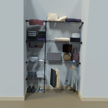 Closet Junior Negro 150x200cm con Un Cajón y con Cinco Compartimientos - CLOSETS | Bylmo
