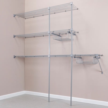 Closet Super Gris 300x200cm con Dos Cajones con Cuatro Compartimientos y con Colgadero de Ropa - CLOSETS | Bylmo