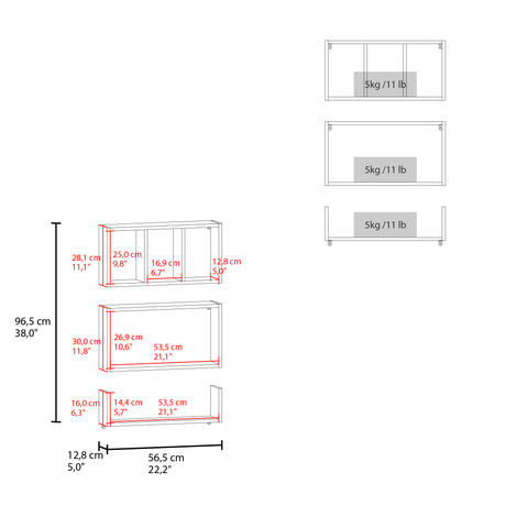 Estanteria Flotante Trego Blanco 56.5x30cm Flotante Rectangular - REPISAS | Bylmo
