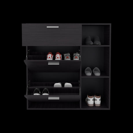 Zapatero Showie Wengue 97.1x100.6cm Horizontal para Doce Pares y de Tres Niveles - ZAPATEROS | Bylmo