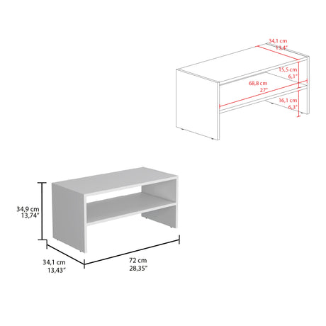 Zapatero Silpa Blanco 71.8x34.9cm Horizontal para Cuatro Pares y de Dos Niveles - ZAPATEROS | Bylmo