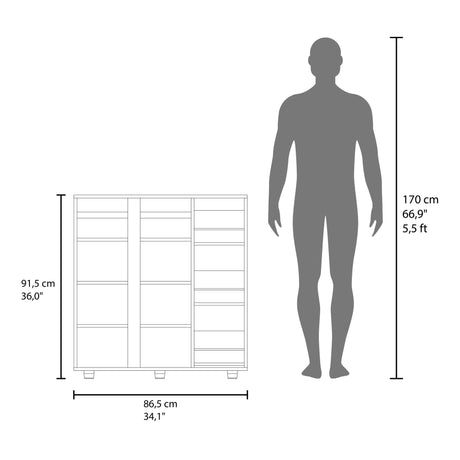 Zapatero Houck Blanco 86.5x91.5cm Horizontal para Nueve Pares y de Tres Niveles - ZAPATEROS | Bylmo