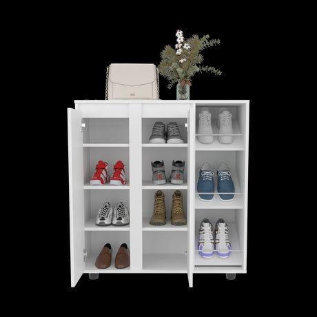 Zapatero Houck Blanco 86.5x91.5cm Horizontal para Nueve Pares y de Tres Niveles - ZAPATEROS | Bylmo