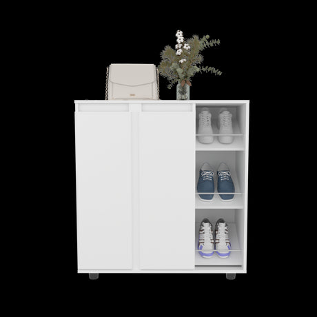 Zapatero Houck Blanco 86.5x91.5cm Horizontal para Nueve Pares y de Tres Niveles - ZAPATEROS | Bylmo