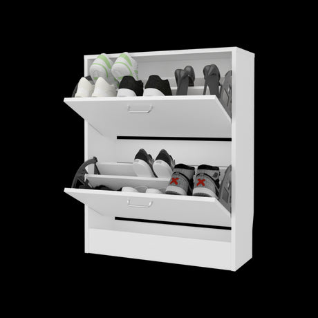 Zapatero Inola Blanco 63x80cm Horizontal para Doce Pares y de Tres Niveles - ZAPATEROS | Bylmo