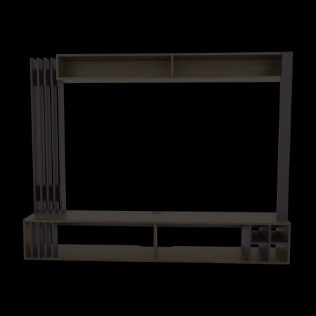 Centro de Entretenimiento Bremmen Wengue y Nogal 180x140cm para TV Hasta 55 Pulgadas con Seis Compartimientos - MUEBLES DE TV | Bylmo